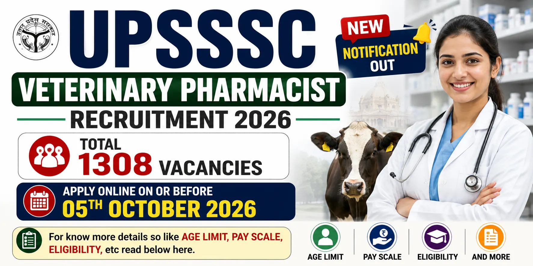 UPSSSC Veterinary Pharmacist Recruitment 2026 - Apply Online